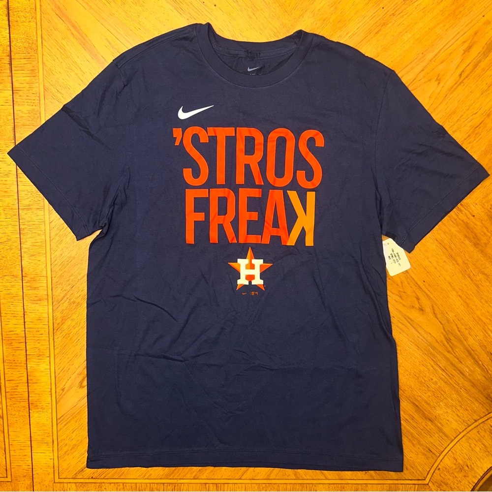 Nike Houston Astros Mens Size Large ‘Stros Freak T-Shirt Blue NWOT